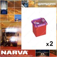 2 x Narva 50 Amp Red Color Female Mini LJC Fusible Links Blister Pack 51050BL
