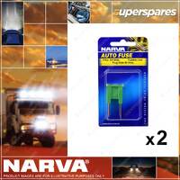 2 x Narva 40 Amp Green Color Male Fusible Links Plug In Blister Pack 53140BL