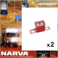 2 x Narva 50 Amp Red Color L-Type Fusible Links - Short Tab Blister Pack 53350BL