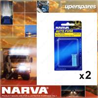 2 x Narva 20 Amp Blue Color Female Mini Fusible Links - Plug In Blister Pack