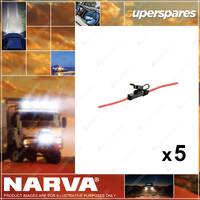 5 x Narva Low Profile In-Line Micro Blade Fuse Holders with Weatherproof Cap