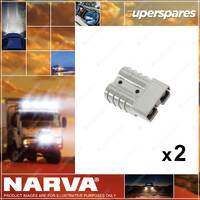2 x Narva Heavy Duty 50 Amp Connector Housings with Copper Terminals 57200BL