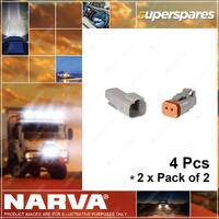 Narva 2 Way DT Connectors with Wedges - Male/Female 2 x Pack of 2