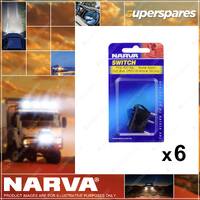 6 pcs of Narva Illuminated Off/On Rocker Switches Blue Colour 62016BL