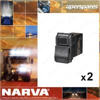 2 x Narva 12/24 Volt Dual USB Charger with LED Volt/Amp Meters Blister Pack