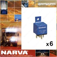 6 x Narva Brand 12 Volt Mini Relays 5 Pin 30 Amp Blister Pack 72386BL