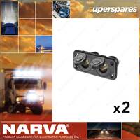 2 x Narva Brand Heavy Duty Twin Accessory Sockets Blister Pack 81027BL