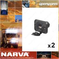 2 x Narva Heavy Duty USB/USB-C Sockets with Volt/Amp Meter Blister Pack