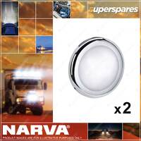 2 x Narva 12 Volt LED 3W Chrome Bezel Interior Lamps 6000K Cool White 87453-12