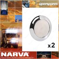 2 x Narva 12 Volt Saturn 75mm Chrome LED Interior Lamps 87500C-12