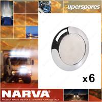 6 x Narva 12 Volt Saturn 75mm Chrome LED Interior Lamps 87500C-12