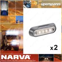 2 x Narva 10-30V LED Front End White Lamps with Grey Deflector Base 90812BL