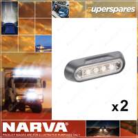 2 x Narva 10-30 Volt LED Front End White Lamps with Grey Deflector Base 90812BL