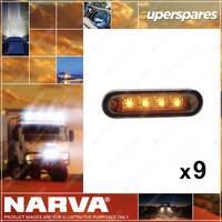9 x Narva 10-30V LED Front End Amber Lamps with Stainless Steel Cover 90824BL