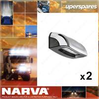 2 x Narva 10-30V LED Licence Plate Lamps Chrome/Black Housing and 0.5m Cable