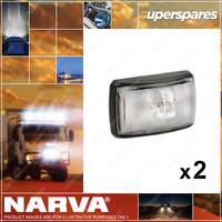 2 x Narva 10-33 Volt LED Front End Outline Marker Lamps White with Black 91412BL