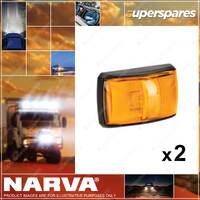 2 x Narva 10-33 Volt LED Side Direction Indicator Lamps Amber with Black 91442BL