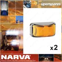 2 Narva 9-33V LED Front End Outline Marker Or External Cabin Lamps Amber 91622C