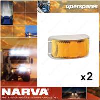 2 Narva 9-33V LED Front End Outline Marker Or External Cabin Lamps Amber 91622W