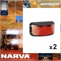 2 x Narva 9-33 Volt LED Rear End Outline Lamps Red with Black Base 91632BL