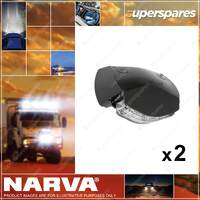 2 x Narva 9-33V 3 LED Licence Plate Lamps In Black Housing & 0.5m Cab 91666BL