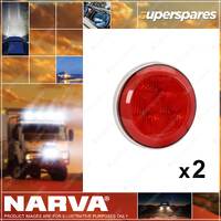 2 x Narva 12 Volt Model 43 LED Rear Stop/Tail Lamps Red with White Base