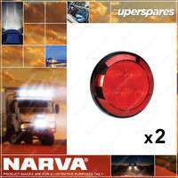 2 x Narva 12 Volt Model 43 LED Rear Stop/Tail Lamps Red Color with Chrome Ring