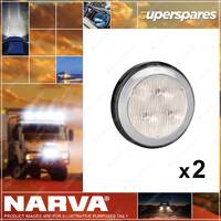2 x Narva 12 Volt Model 43 LED Reverse Lamps with Silver Satin Ring 94307-12
