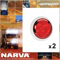 2 x Narva 9-33 Volt LED Rear Stop Tail Lamps Red with Chrome Ring 94336W