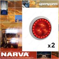 2 x Narva 9-33 Volt LED Rear Stop Lamps Red with Red LED Tail Ring w/White base