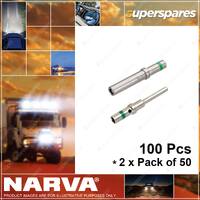 Narva 4mm Male and Female Solid Deutsch Connector Terminals 2 Packs of 50