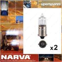 2 x Narva 12 Volt 5W H5W Miniature Halogen Globe BA9s - Size 9 x 33mm 17830