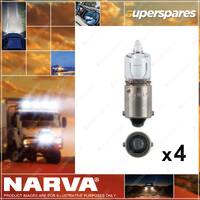4 x Narva 12V 10W H10W Miniature Halogen Globes Light Bulb - Size 9 x 33mm 17833