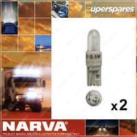 2 x Narva 24V 1.2W Kw2 x 4.6D Type White Dash Park Panel Globe with White Base