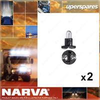 2 x Narva 12 Volt 1.2W T-1/4 NW Dash Panel Light Globe with Black Base