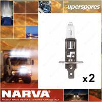 2 x Narva H1 Performance Globe Lights Headlights 12V 55W P14.5S Plus 30 v 48320