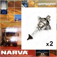 2 x Narva H7 Halogen Globe Lights Headlight 12 Volt 55W Px26D Plus 30 48328