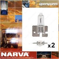 2 x Narva 12 Volt H2 55W X511 Halogen Headlight Globe - Globe Width 9mm 48420