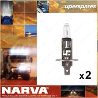 2 x Narva H1 Halogen Globe Lights Headlight 24V 70W Pk22S P14.5S 48702