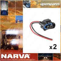 Narva H11 Connector Suits H11 PGJ19-2 halogen Globes 49898 2 x Pack of 1