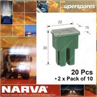 Narva 50 Amp Red Female Plug In Fusible Link - 30 x 22mm 2 x Pack of 10