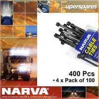Narva Heavy Duty Black Cable Ties 7.6 x 370mm 7.6 x 370mm - 4 x Pack of 100
