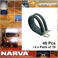 Narva Pipe / Cable Support Clamps - Size 10mm 56480 4 x Pack of 10