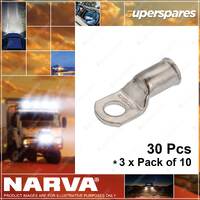 Narva Battery Cable Lugs Eyelet 4.6mm 10 Stud 10mm2 8 B&S 57122 3 x Pack of 10