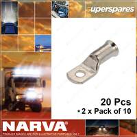 Narva Battery Cable Lugs Eyelet 6.9mm 10 Stud 25mm2 3 B&S 57130 2 x Pack of 10