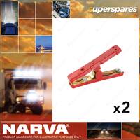 2 pcs of Narva Solid Brass Black Battery Clamp 800A Red Colour 57334