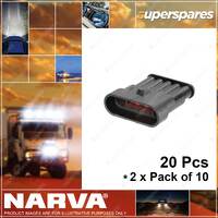 Narva 5 Way Male Amp Super Seal Connector Housing 57505 2 x Pack of 10