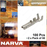 Narva 1.5 x 0.8mm Female Pin Amp Terminal Connector 57539 2 x Pack of 50