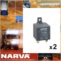 2 x Narva 12V 200A Normally Open 4 Pin Heavy Duty Braided strap Relay 68022