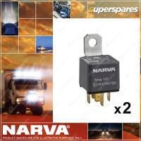2 x Narva 12 Volt 40 A Normally Open 5 Pin Relay with Diode 68032